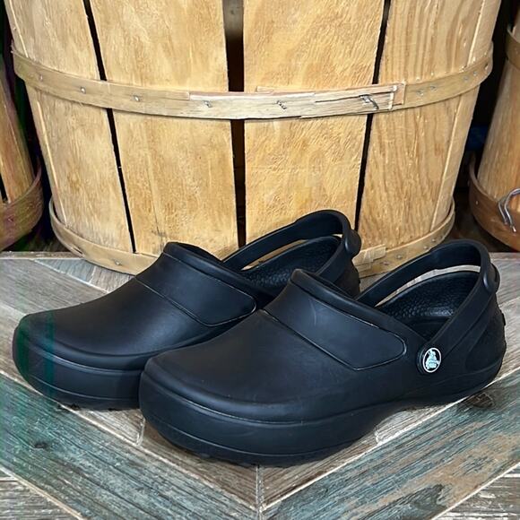 Crocs Mercy Black Slip Resistant Safety Work Mules Clogs Shoes Womens Size 6 - Picture 3 of 12